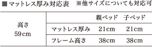 ペアベッド厚み対応表