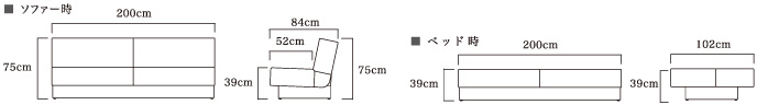ソファベッド図