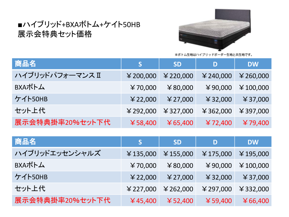 ハイブリッド展示会特典価格表